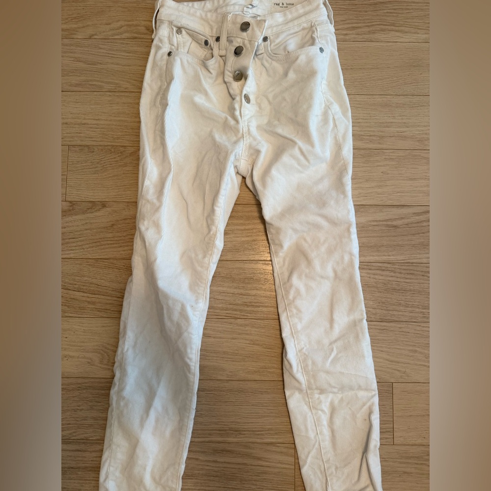 Rag & Bone white high rise ankle skinny jeans